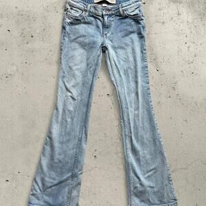 Y2K Mossimo Co Ultra Low Rise Bootcut Flare Jeans Size 3 Light Wash